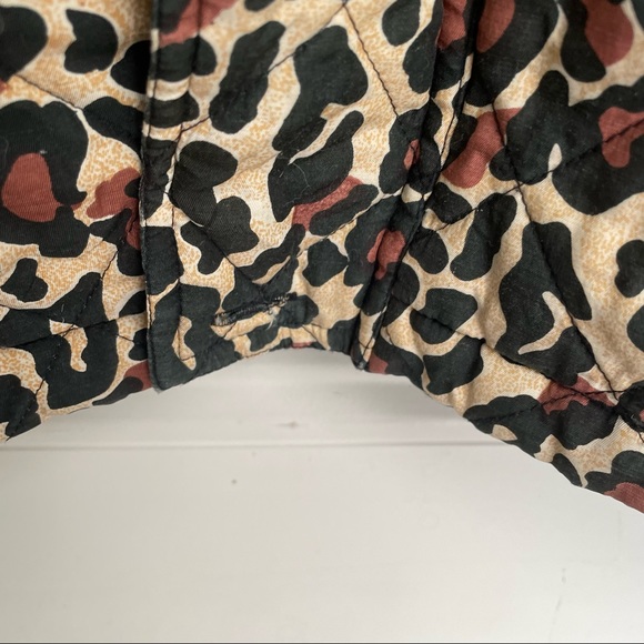 Euro Joy Zip Up Silk Blend Button Up Animal Print Jacket Collar Drawstring Med - Picture 8 of 14